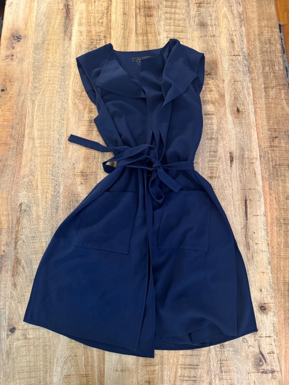 BCBGMAXAZRIA Sleeveless Navy long longline suit separates vest NEW NWT MEDIUM